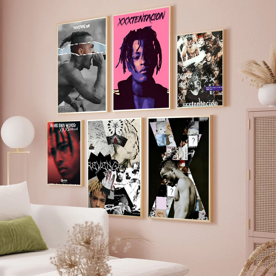 X-xxxtentacion Hot Rapper Classic Vintage Plagáty Vintage Room Home Bar Cafe Decor Nordic Home Decor