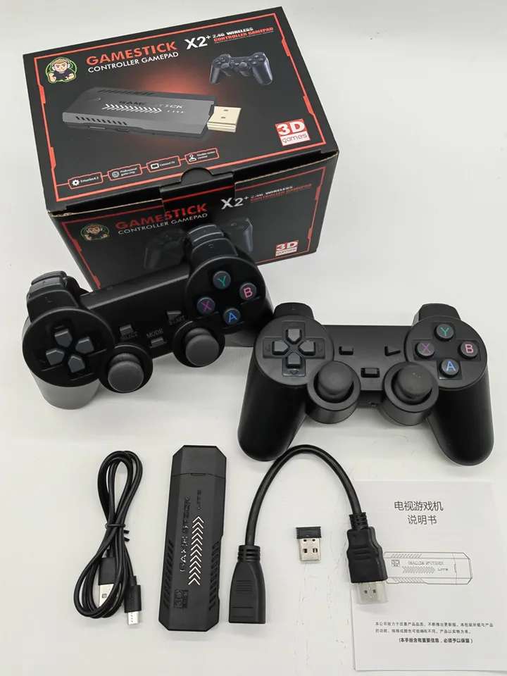 X2 Plus Gamestick 3D Retro videohra konzola 2.4g Wireless Controllers HD 4.3 System 40000 Games 40 Emulátory pre SEGA/PSP/PS1
