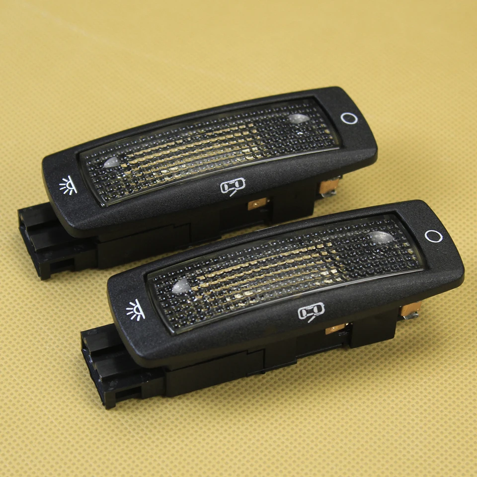 X2 Čierna zadná mapa zadnej mapy kupoly Svetelná lampa pre VW Golf Passat 1998-2005 Beetle 1999-2010 Bora Superb Leon 3B0947291B B41