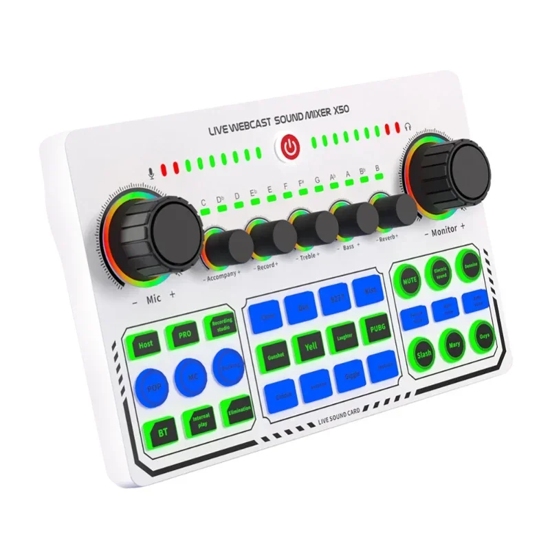X50 Live Sound Card Bluetooth kompatibilný živý vysielací audio mixér Rozhranie Profesionálny zvukový mixér pre živý mobilný telefón PC