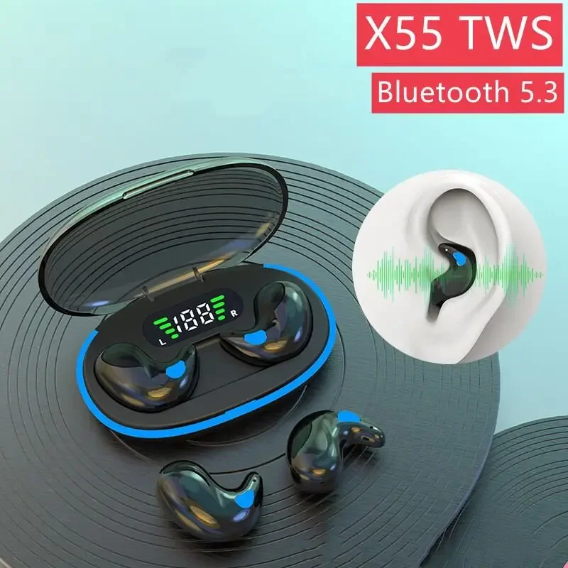 X55 TWS Mini EarPods BT5.3 Bezdrôtové slúchadlá slúchadiel IPX5 IPX5 Zníženie hluku Sport Bluetooth Earbuds stereofónne hudobné náhlavné súpravy