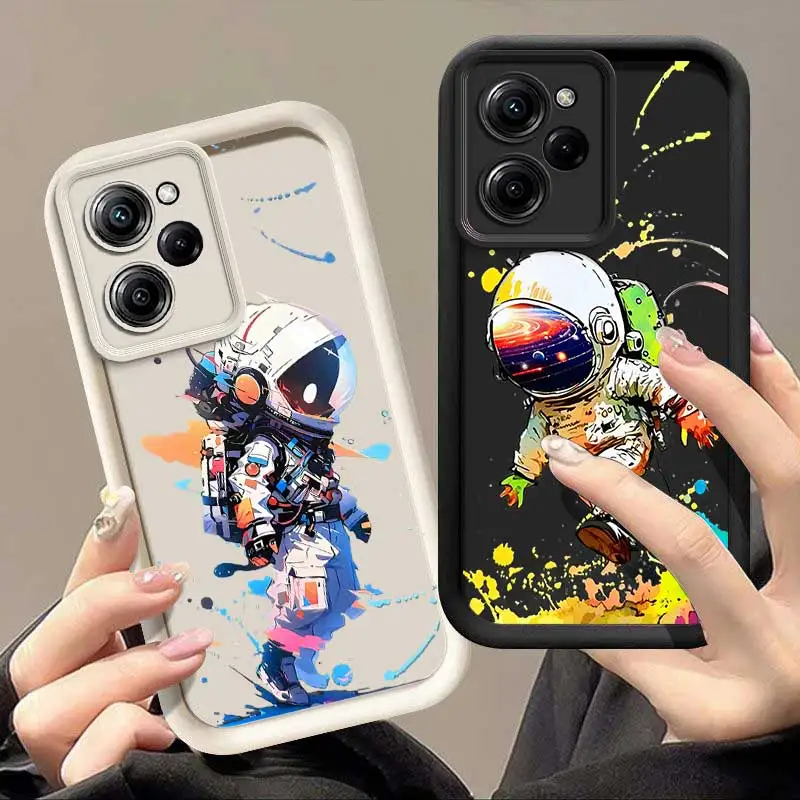 X5PRO farebný astronaut sky eye rebrík telefónny puzdro pre xiaomi POCO C65 C61 C55 C51 C50 M6PRO X6PRO F5 X4GT F4 M3 X3 F3 M2 Kryt