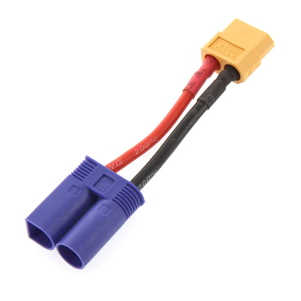 X60 Plug Female to Ec5 Mužský štýl adaptér /W 14awg drôt DIY pre RC QuadCopter