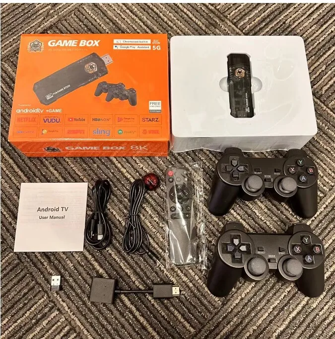 X8 Duálny systém Android Game Stick 4K Mini Video Game Console 64 GB 10000 Games podporuje WiFi s bezdrôtovými gamepadmi