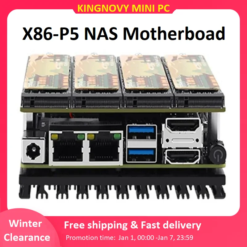 X86-P5 Vývojový kadník NAS Intel I3-N305 N100 4*M2 NVME Kit