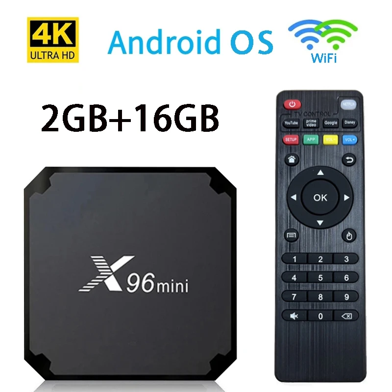 X96 Mini Android OS Smart TV Box H313 S Quad Core 2GB 16 GB WiFi 4G HD 4K 3D H.265 Player médiá IPTV TV TV Box