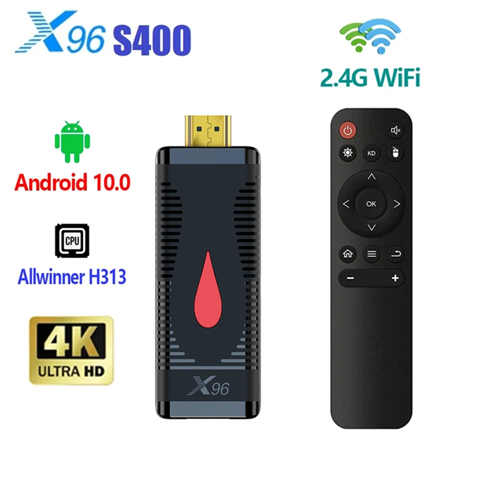 X96 S400 Smart TV Stick Android 10.0 HD 4K 3D TV box WiFi 4G Smart Media Player Player TV Allwinner H313 Quad Core Set Top Box