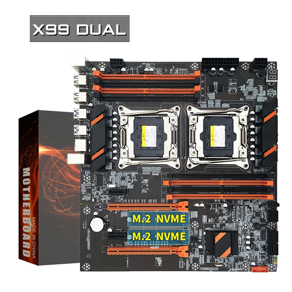 X99 Dual CPU M.2 LGA 2011 V3 E-ATX USB3.0 SATA3 8 DIMM DDR4 Support Xeon Processor Slot 2011-3