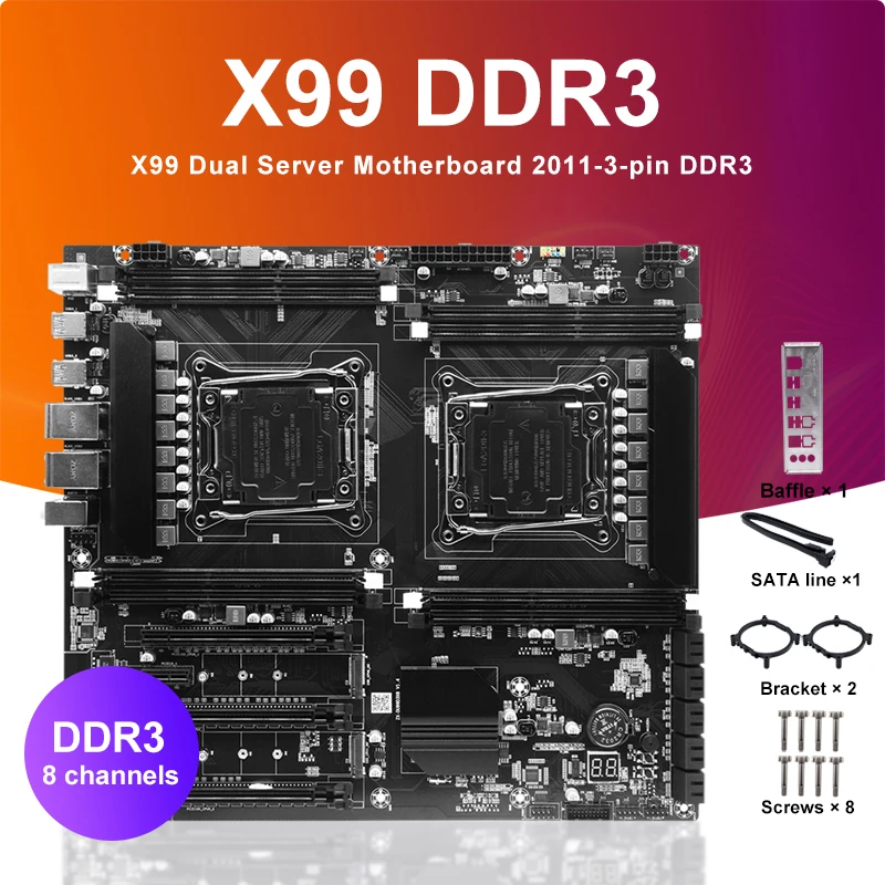X99 Dual-SCHECT CPU Základná doska LGA2011-3 8xDDR3 ECC RAM slot PCIEX16 SATA3.0 Server PC PC Základná doska