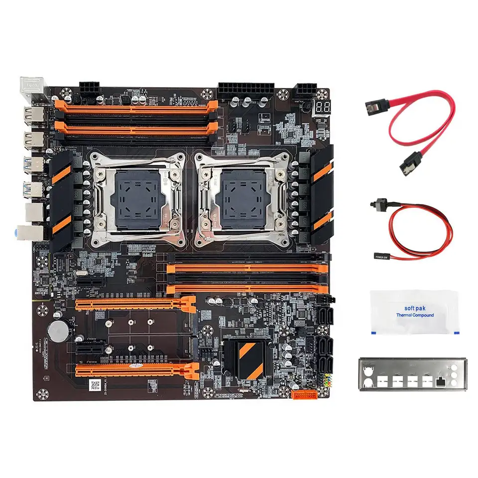 X99 Duálna základná doska CPU+kábel SATA+Kábel prepínača+usmernenie+tepelné tuk LGA 2011 podpora DDR4 podpora 2011-V3 CPU základná doska CPU