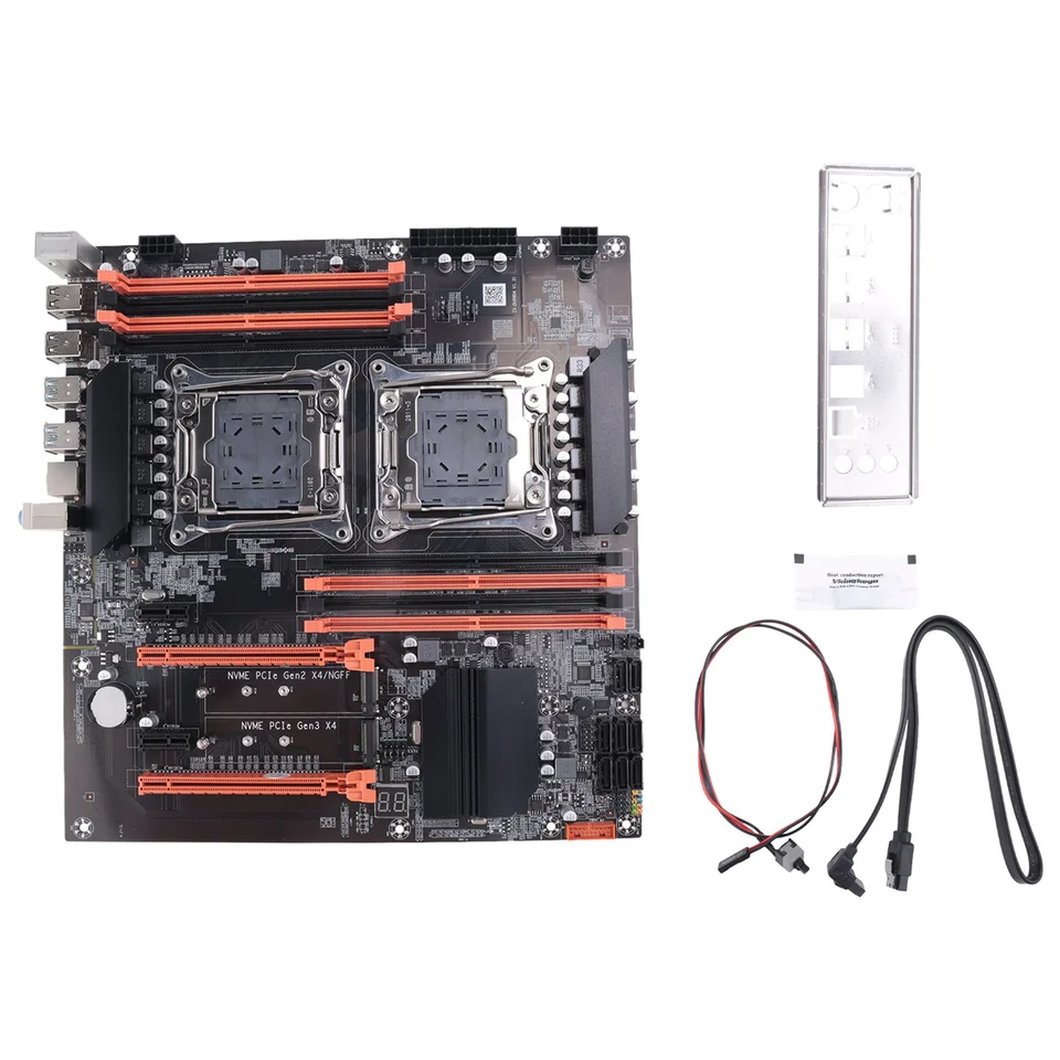 X99 Duálna základná doska CPU+kábel SATA+Kábel prepínača+usmernenie+tepelné tuk LGA 2011 podpora DDR4 podpora 2011-V3 CPU základná doska CPU