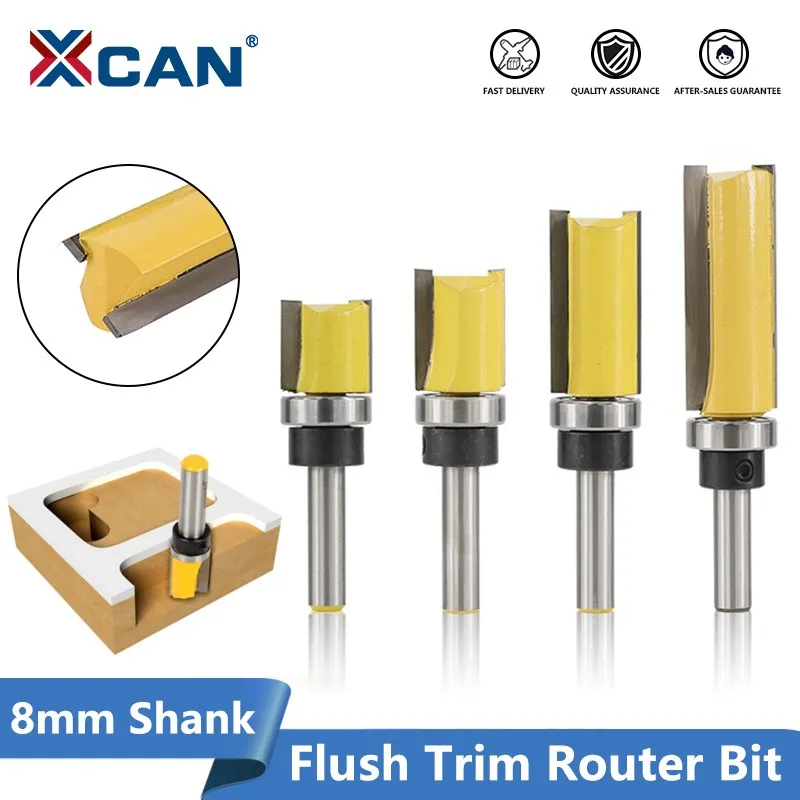 Xcan 1pc 8 mm drieku na trusné lesné šablóna Router Bit Straight Slot Fleting Cutter Carbide End Mlyn Woodworking Router Bits
