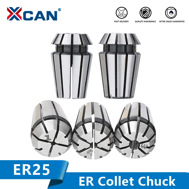 Xcan Spring Collet ER25 Precision Collet Clamp Chuck 1,0-16,0 mm Collet Chuck Držiak pre držiak nástrojov na mletie CNC Lathe