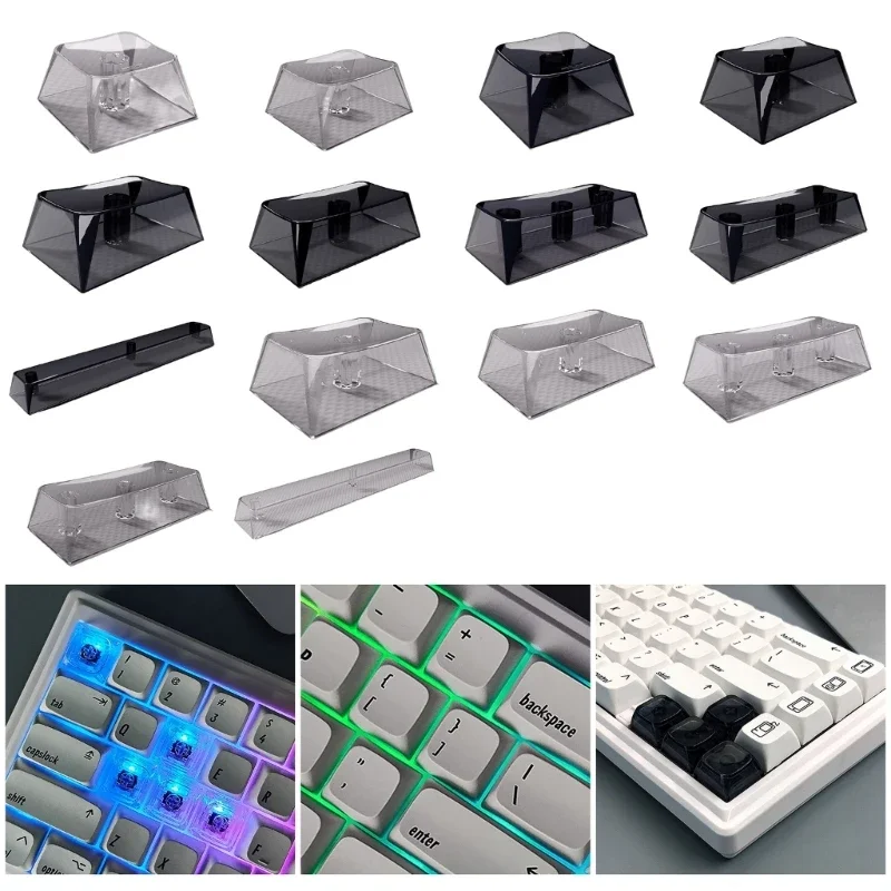 XDA KeyCap Mechanická klávesnica Keycaps 1,75U prázdna hra Transparentné kryštálové kľúče 1,25U 1.5U 2U 2.25U 6.25U