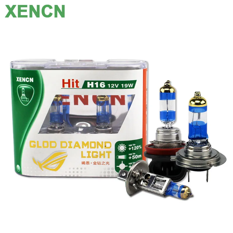 Xencn Glod Diamond Light H1 H3 H8 H10 H16 HB4 9006 880 881 Halogénové svetlomety 12V 4300K ​​Jasne biele automatické žiarovky 2x