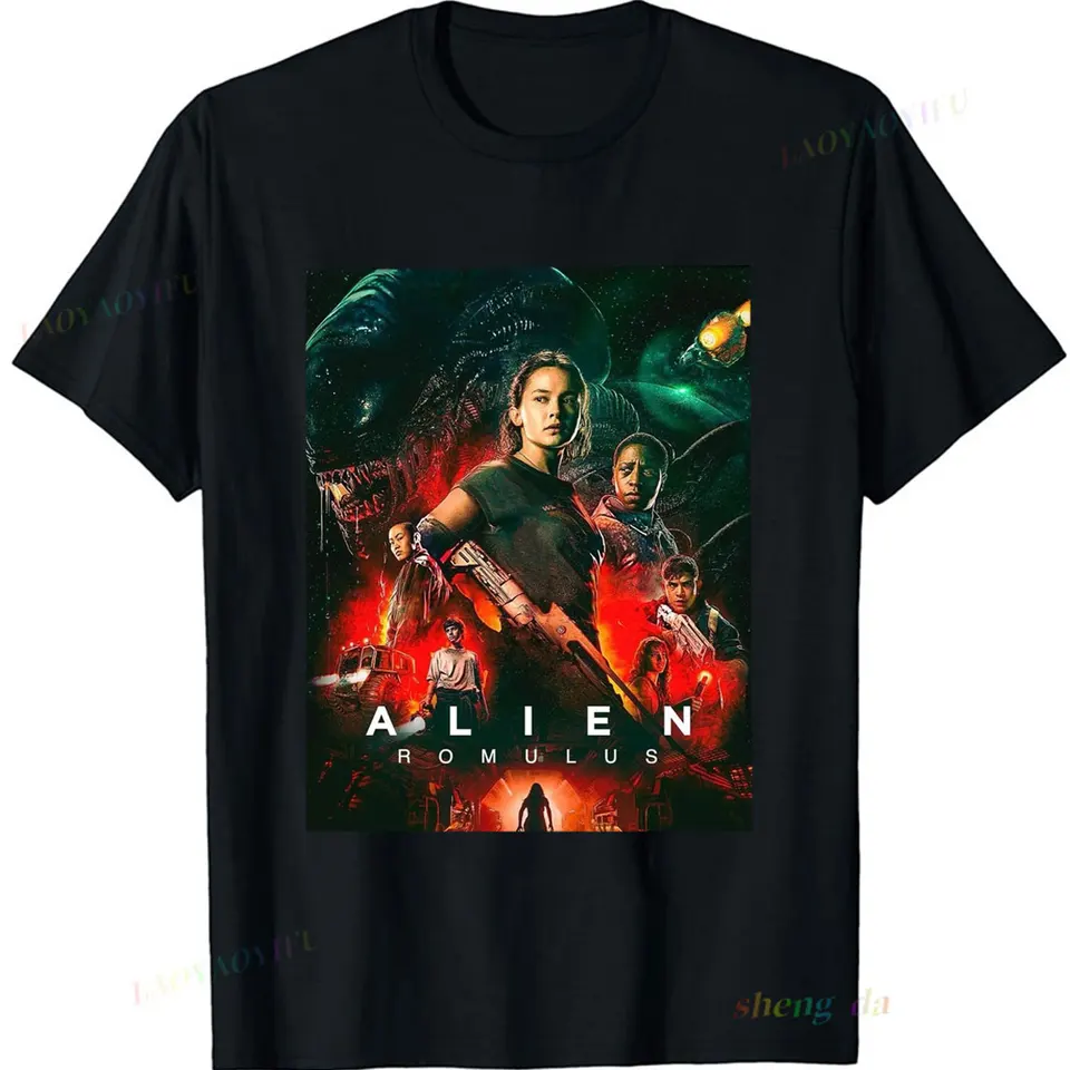 Xenomorph Alien Romulus Halloween Scary Movie Dámske košele Vintage Xenomorph's Men's T-Shirts Sci-Fi Horror Topy