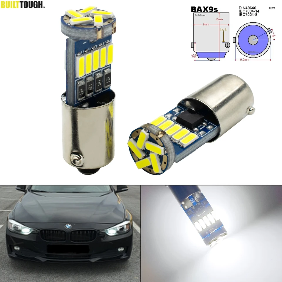 Xenon White H6W BAX9S LED CANBUS žiarovky SIDELEGE BRIGHT NIE Chyby pre BMW F30 F31 F34 320D 320I 328I 335I