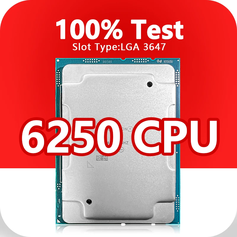 Xeon Gold 6250 CPU 8 jadier 16 vlákien 3,9 GHz 35,75 MB 185W Procesor LGA3647 pre základnú dosku C621 Server 6250 procesor