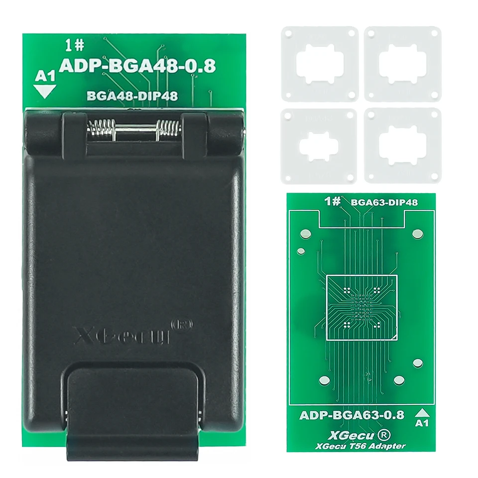 XGECU Original BGA48 BGA63-DIP48 2 v 1 adaptéri pre T56 iba IC Socket ADP-BGA48-0.8 ADP-BGA63-0.8, Nový držiak s dvojitou hlavou sondy