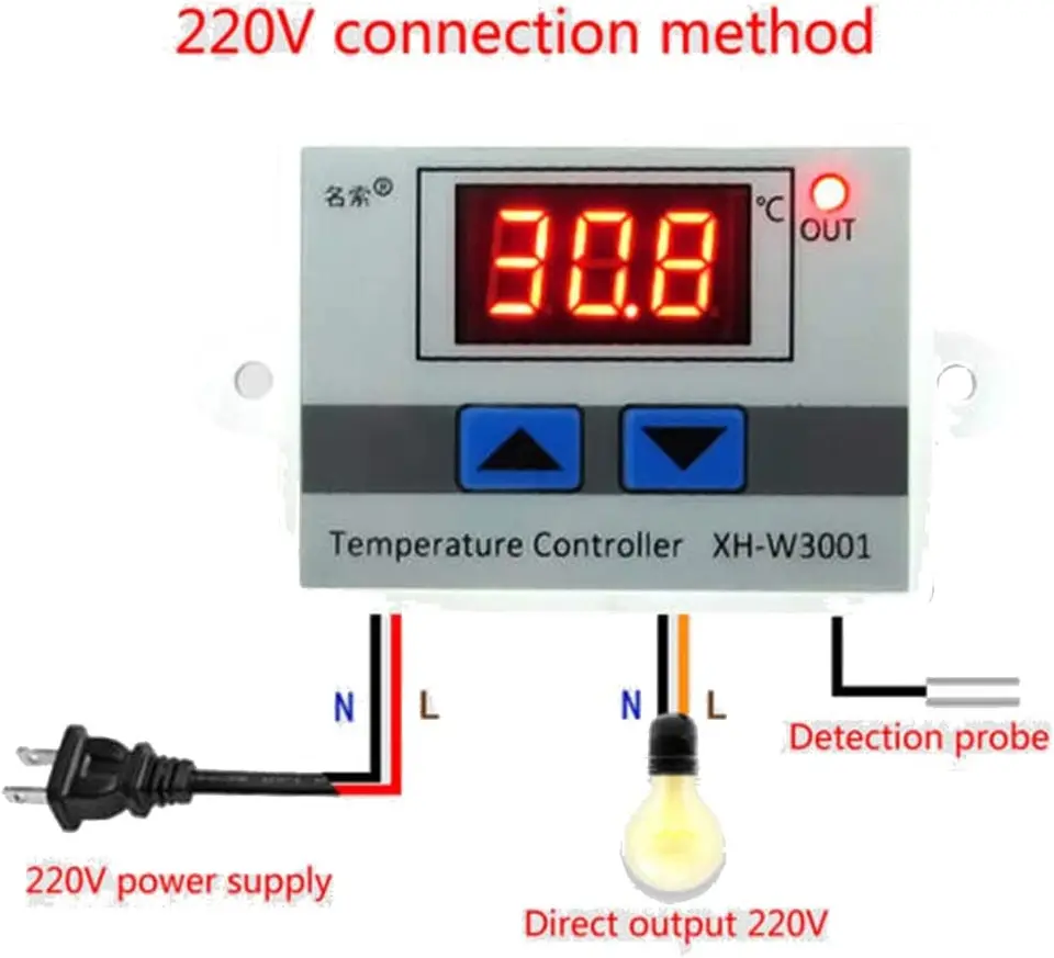 XH-W3001 Digitálna regulačná teplota mikropočítača Thermostat Switch Termore Nový termoregulátor 12/22/220V