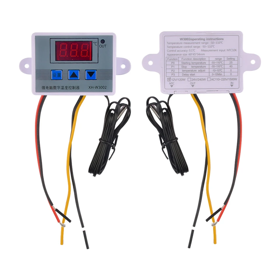 XH-W3002 Regulátor teploty AC110V-220V DC12V/24V LED DIGITÁLNA ROZHODNOSŤ DIGITÁLNE OVLÁDANIE TERMOSTAT MICROPPUTER SNINÁL SNODOR