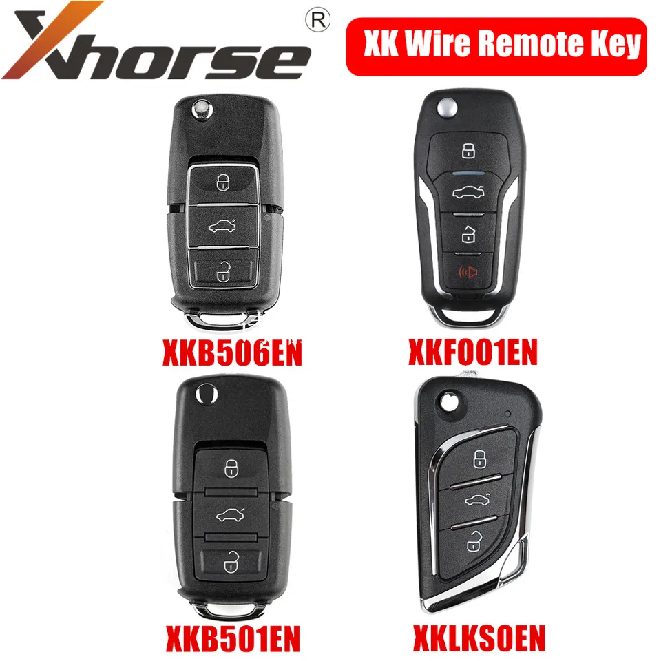 Xhorse drôt diaľkový kľúč XKLKS0EN XKB520EN XKB506EN XKFO01EN ENGLISH Verzia 5PCS/LOT