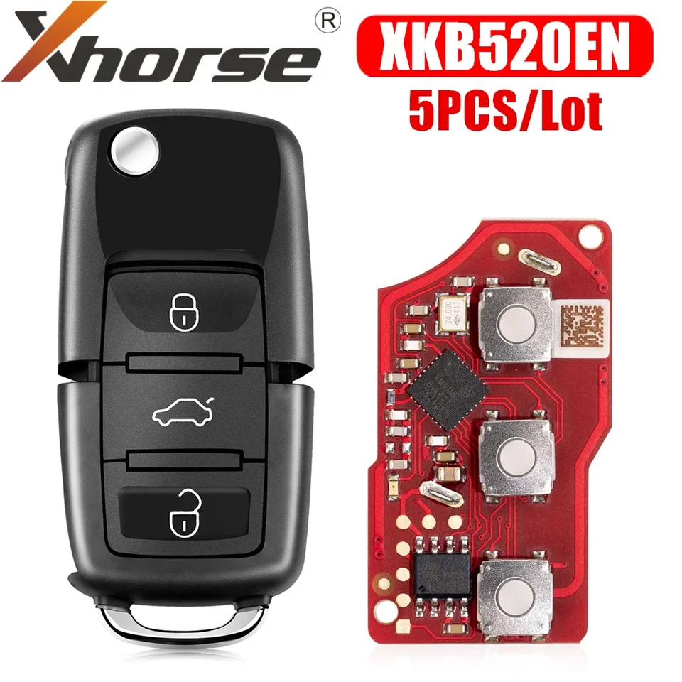Xhorse xkb520en 2. generácia drôtu diaľkového kľúča B5 Podporuje bezdrôtové programovanie 5ks/veľa