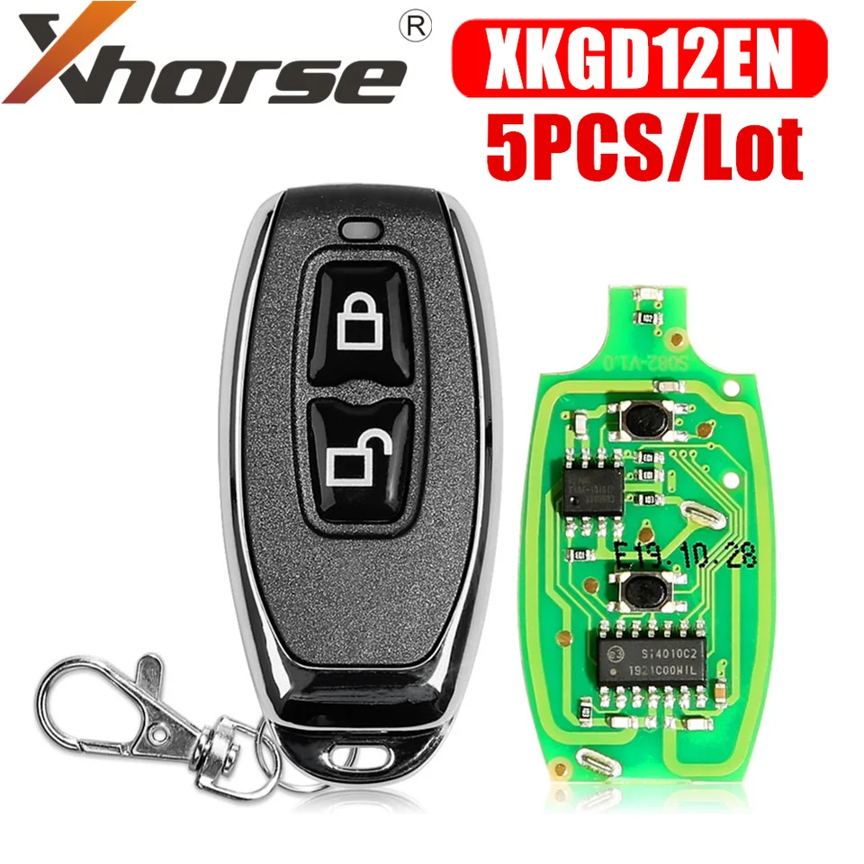 Xhorse xkgd12en drôt diaľkový kľúče garážové dvere angličtina verzia 5pcs/veľa