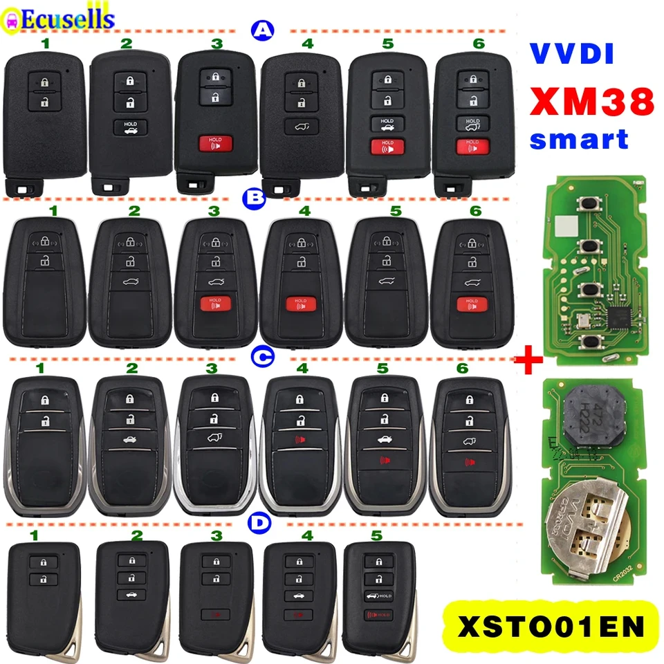 Xhorse XM38 Smart Key XSTO01EN Universal Remote Key 8a 4D 4A pre Toyota Corolla Rav4 Camry Land Cruiser Lexus GS300 ES300 ES330