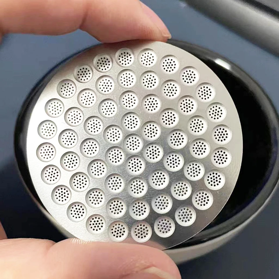 XHYKFFILTER 51/58,5 mm espresso Puck Screen Dvojvrstvová kovová kávová káva opakovane použiteľný filter pre doplnky pre domáci kôš Portafilter