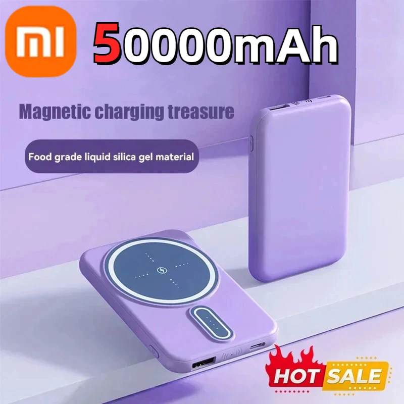 Xiaomi 50000 mAh Magnetic Power Bank Wireless High-kapacita ultratenka prenosného super rýchleho nabíjania pre iPhone Samsung Huawei Hot