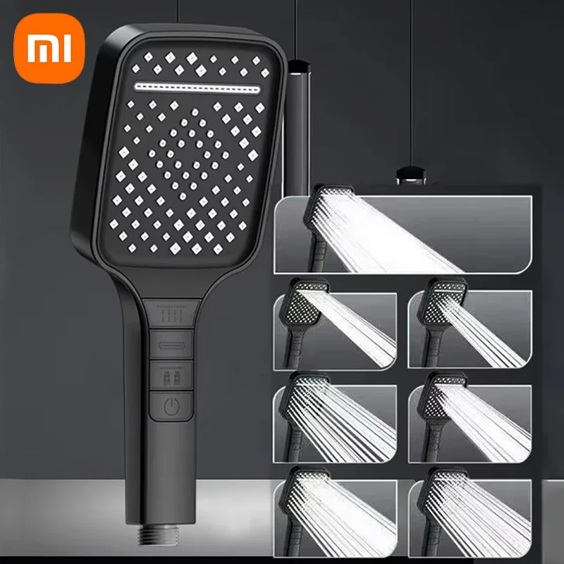 Xiaomi 7 režimy Veľká sprchová hlava nastaviteľná jedna zastávka kľúča Vysokotlaková vodoterná sprchovacia zmesi trysky Kúpeľňa Kúpeľňa