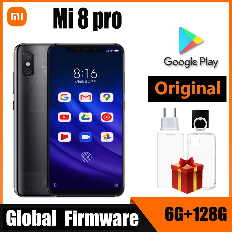 Xiaomi 8 Pro Smartphone Snapdragon 845 Android mobilný telefón nabíjanie odtlačkov prstov 18W 1080 x 2248 Použitý telefón