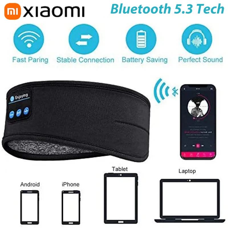 Xiaomi Bluetooth 5.3 Wireless Headset Sleep Aid Hudobné očné masky Nabíjateľné športové čelenky odolné zdriemnuté oči Mask