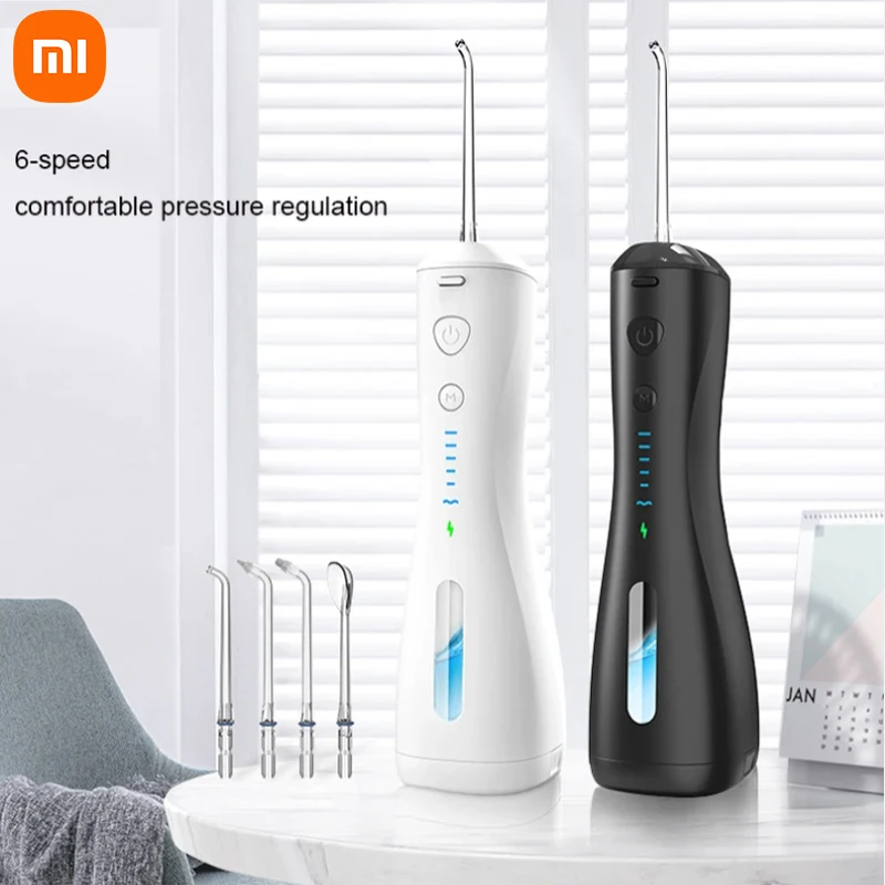 Xiaomi Elektrický orálny zavlažovač vody Voda Flosser Ipx7 Nabíjateľný prenosný bezdrôtový s 6 režimami pre dospelých denne zuby Čistia nové