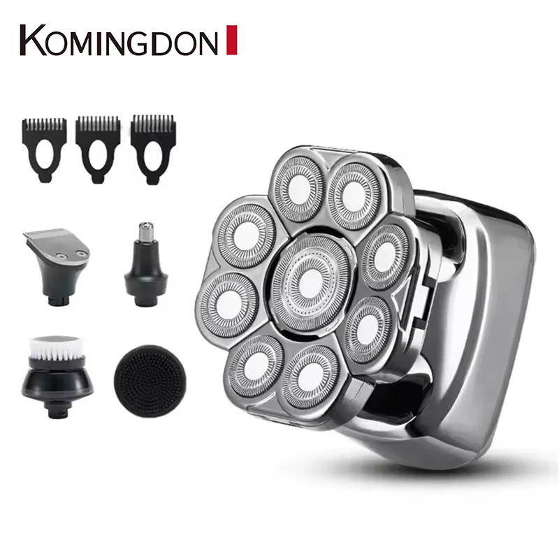 Xiaomi Komingdon Multifunkcia bezdrôtového nabíjateľného bradového hlavy Plávajúce čepele Razor 5 in 1 Rotary Men Elektrický holiaci strojček