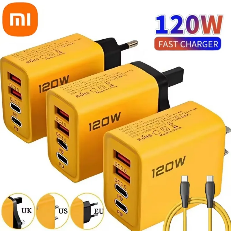 Xiaomi Mijia 120W Fast Charger Type-C PD Rýchle nabíjačka nabíjačku EU/US Stručný nabíjanie USB 3.0 Nabíjačku pre iPhone Samsung