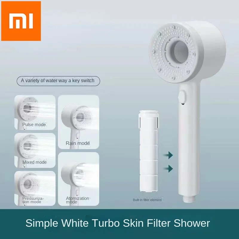 Xiaomi Mijia 5 režimov tlakovej posilňovacej hlavy Sprchova hlava Vysokotlaková technológia hlavy snímanie domácnosti sada kúpeľňových doplnkov