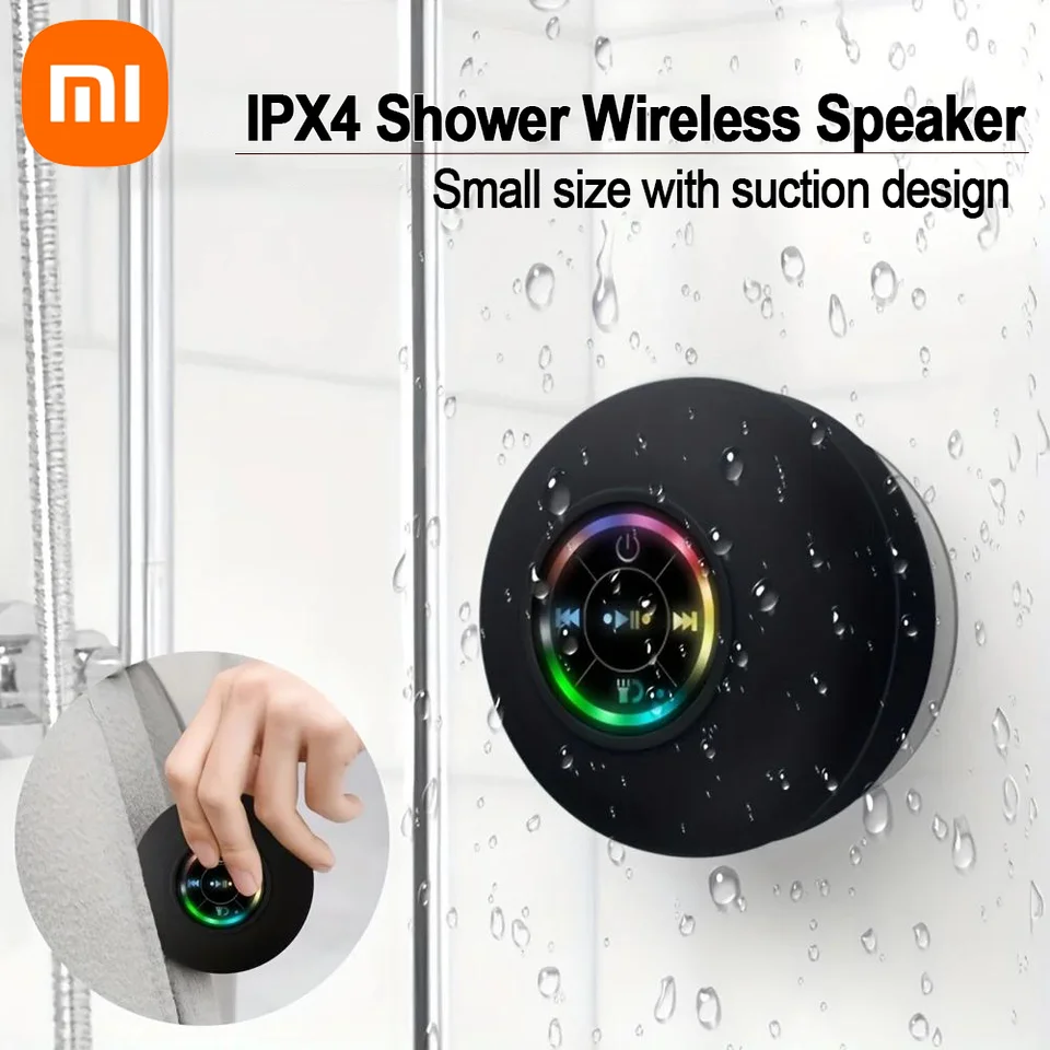 Xiaomi Mijia Bluetooth Mini Prenosný bezdrôtový vodotesný reproduktor IPX4 s Rádiom FM a viacfarebný LED Svetlá savina