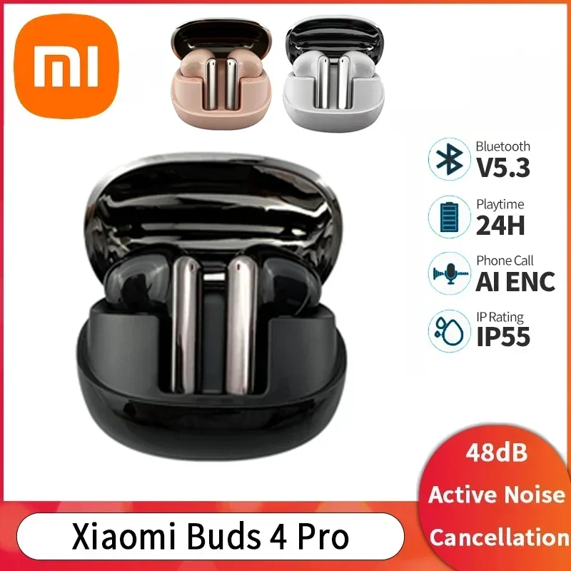 Xiaomi Mijia Buds 4 Pro Wireless Bluetooth slúchadlá Športové náhlavné súpravy Vstavané mikrofónne redukcia hluku Tws uši Hifi zvukové slúchadlá