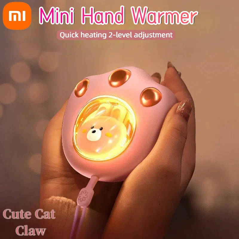 Xiaomi Mini Cat Claw Warm Hand Treasure Girl Darček rýchle kúrenie Teplota 2-úrovní nastaviteľná prenosná teplá ruka