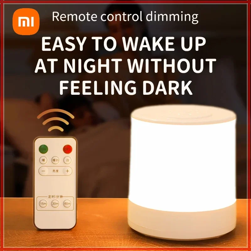 Xiaomi Night Light LED dotyk senzor Svetlo Svetlo stepless Stlmiteľné vedľa lampy USB nabíjanie stolovej lampy detská nočná lampa pre spálňu