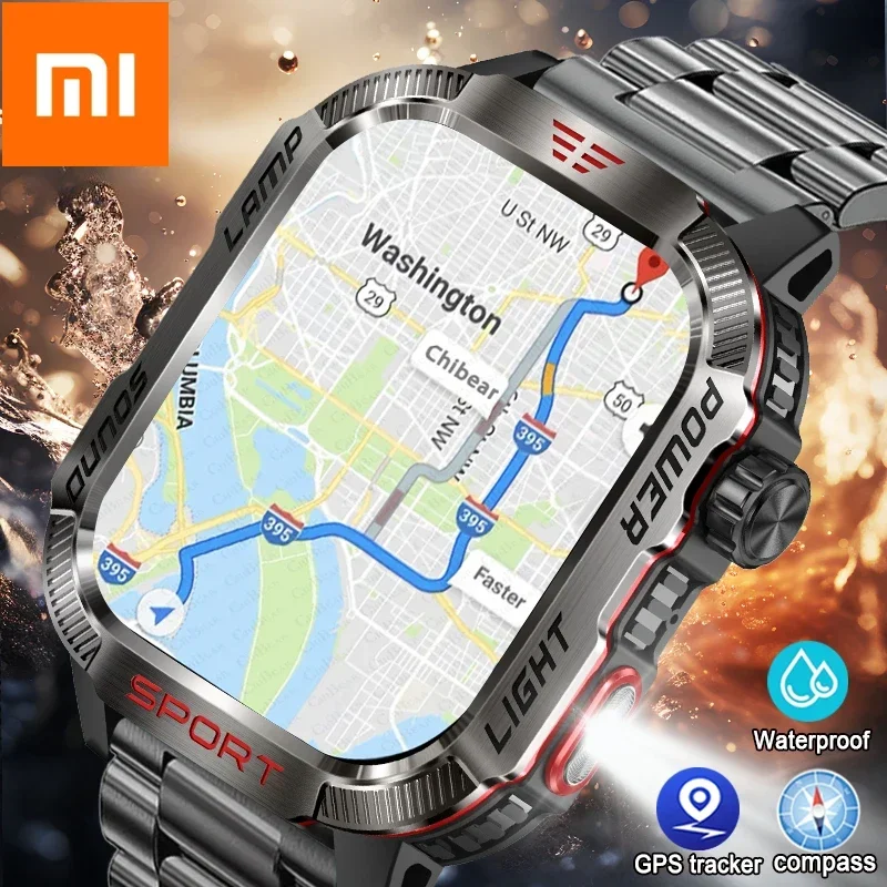 Xiaomi nové pre Huawei Military GPS inteligentné hodinky Men Sfliak Compass Nepremokavý vonkajší športový sledovač Bluetooth Call Smartwatch