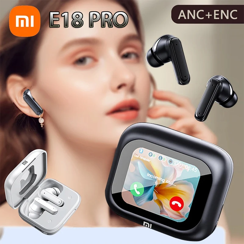 Xiaomi Nové slúchadlá s plným dotykovým obrazovkou ANC Bluetooth 5.4 Závodové slúchadlá HIFI Stereo Wireless do uší na uši