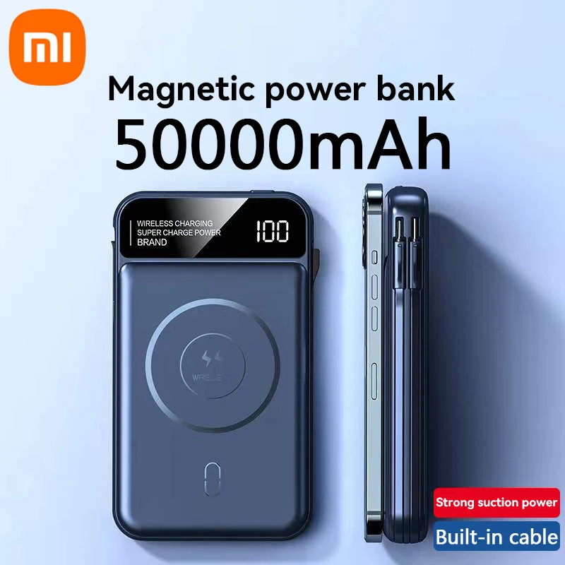 Xiaomi Power Bank 50000 mAh Bezdrôtové nabíjanie Magsafe Power Bank Magnetické nabíjanie Vstavané drôtené mobilné telefón Battery pre iPhone