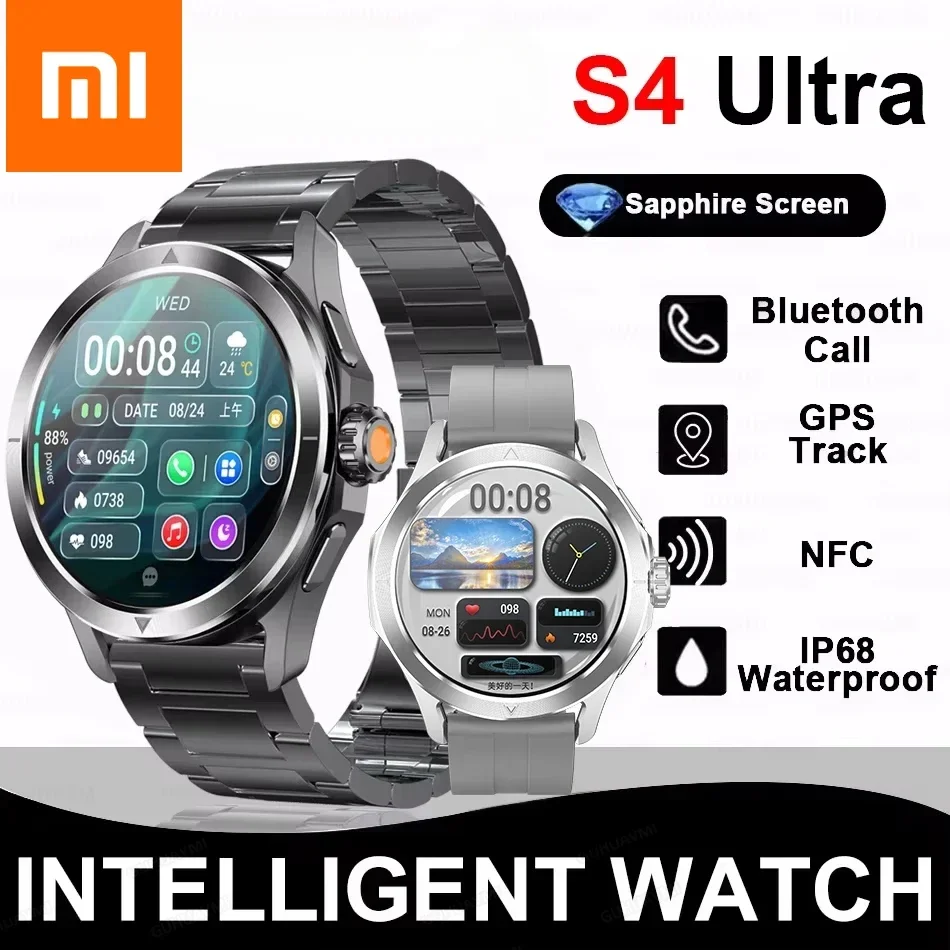 Xiaomi S4 Ultra Outdoor Sports Smart Watch Men Amoled Screen Screen NFC Compass Compass Srdcová frekvencia Vodotesná Bluetooth Call Smartwatch