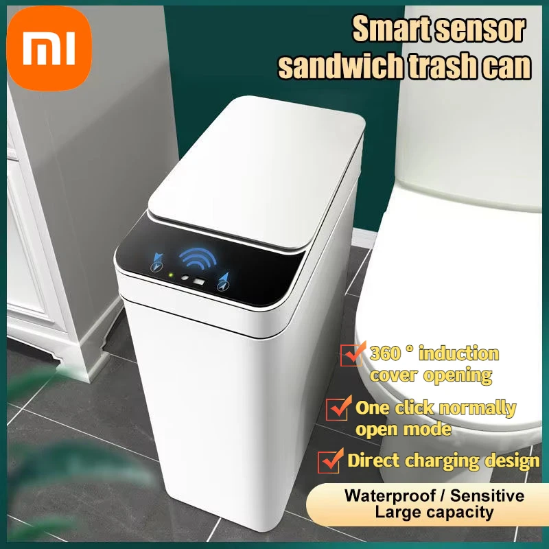 Xiaomi Smart Trash Can Automatický senzor odpadky na odpadky pre kúpeľňu kuchyňa Kuchy kocka Obýva