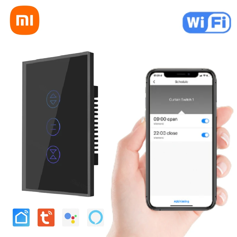 Xiaomi Tuya WiFi Smart Touch Switch Spínač okien Shutter Switp Switch Raws EÚ US Panel Podpora aplikácie Smart Life App Alexa Google Home