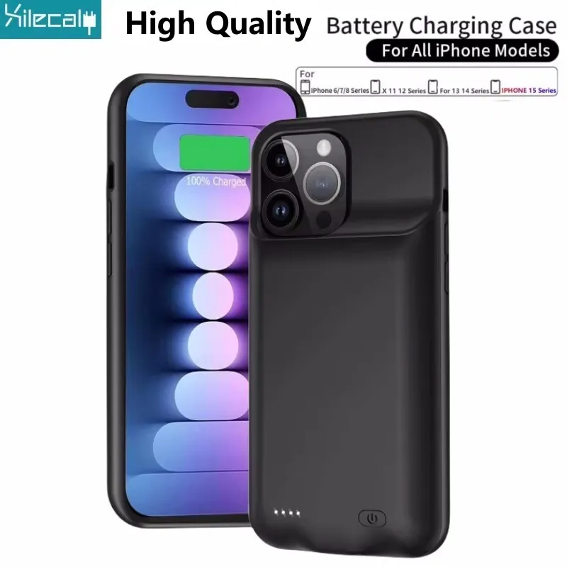 XILECALY batéria puzdro pre iPhone 15 Pro Max 13 14 Pro 12 Mini Power Bank Nabíjacie puzdro pre iPhone xs max xr 7 8 plus SE2 3