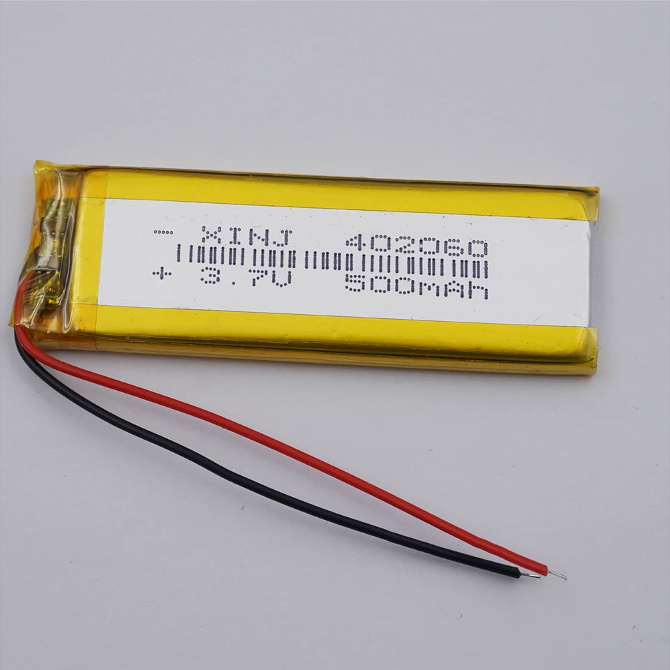 Xinj 3,7V 500 MAH Polymér nabíjateľné li -lítium batérie LiPo 402060 pre GPS Sat Nav Car Camera Hnacím zapisovačom Penové pero pero